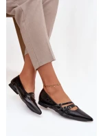 Lakované baleríny s pruhy Černé model 21757593 - Boto Lakované baleríny s pruhy Černé model 21757593 - Boto