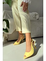 Ženské sandály na podpatku žluté Sevina