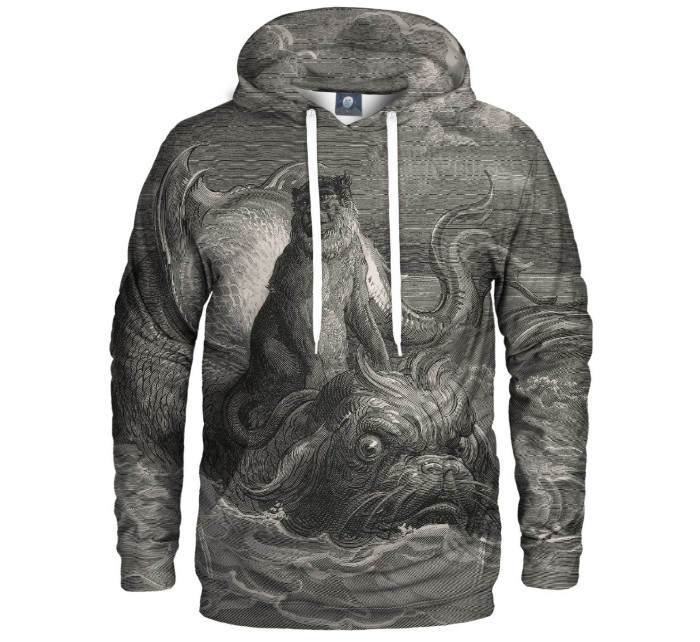 Aloha From Deer Dore Series - Monkey On A Dolphin Hoodie H-K AFD494 Grey