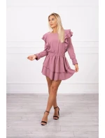 Dámské šaty se volány tmavě růžové  model 20298086 - Kesi