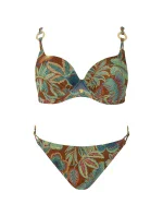 Dámské dvoudílné plavky Mykonos 2 S936MN2 zelené se vzorem - Self
