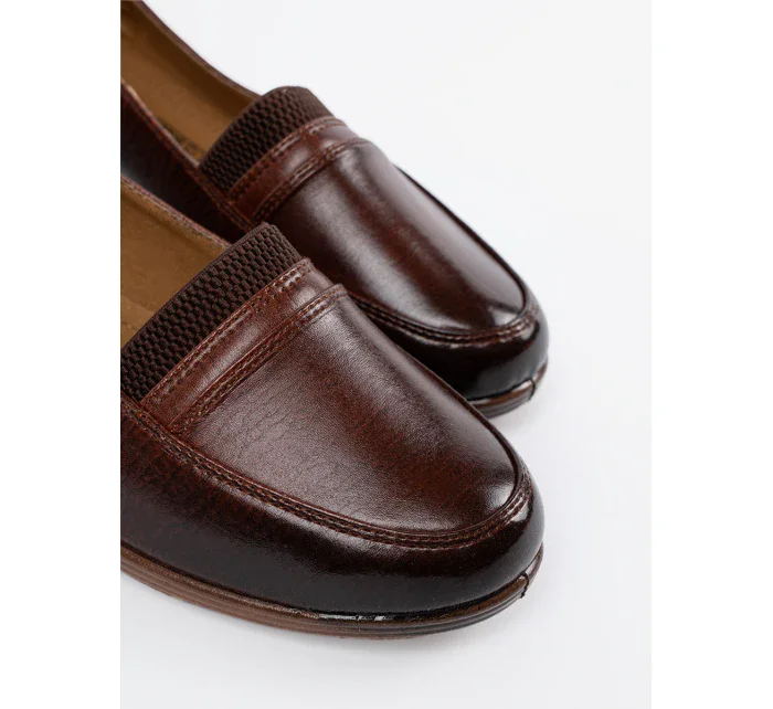 Zajímavé dámské  polobotky hnědé na klínku