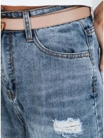 Dámské džínové kalhoty s dírami modré model 21992810 - Dstreet Dámské džínové kalhoty s dírami modré model 21992810 - Dstreet