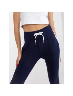 Námořnicky modré základní teplákové kalhoty s lemováním RUE PARIS model 21767862 Námořnicky modré základní teplákové kalhoty s lemováním RUE PARIS model 21767862