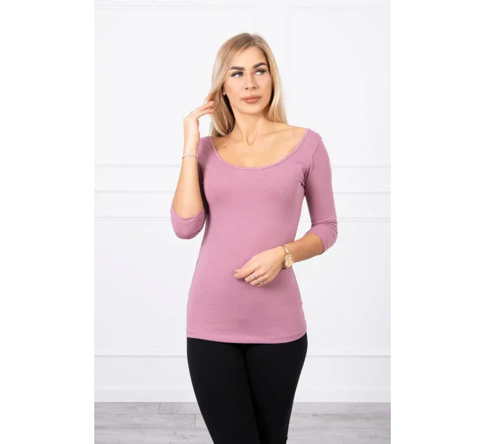 Halenka s kulatým výstřihem tmavě růžová