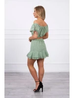 Tmavě mátová vyšívaná sada