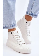 Dámské vysoké tenisky Big Star Fabric LL274445 Bílé Dámské vysoké tenisky Big Star Fabric LL274445 Bílé