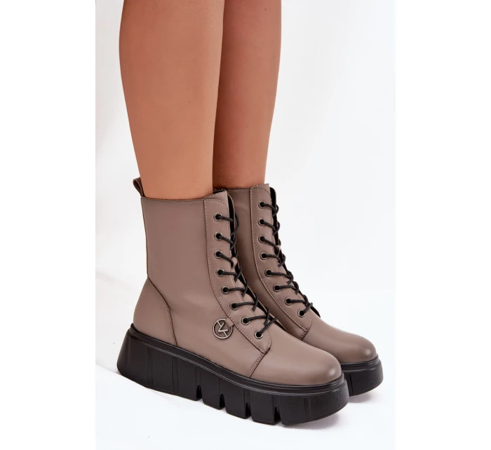 Dámské workery na platformě – tmavě béžové Vinceza 58588 Dámské workery na platformě – tmavě béžové Vinceza 58588