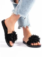 Pohodlné černé nazouváky dámské bez podpatku Pohodlné černé nazouváky dámské bez podpatku