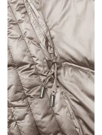 Vypasovaná dlouhá dámská zimní bunda v barvě cappuccino S'west (B8201-12) Vypasovaná dlouhá dámská zimní bunda v barvě cappuccino S'west (B8201-12)