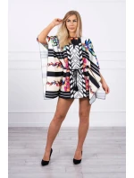 Netopýří šaty s vázáním v pase bílé