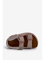 Dětské sandálky na korkové platformě se suchým zipem šedé Rorria Dětské sandálky na korkové platformě se suchým zipem šedé Rorria