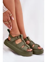 Dámské sandály na platformě zelené model 21696254 - Boto Dámské sandály na platformě zelené model 21696254 - Boto