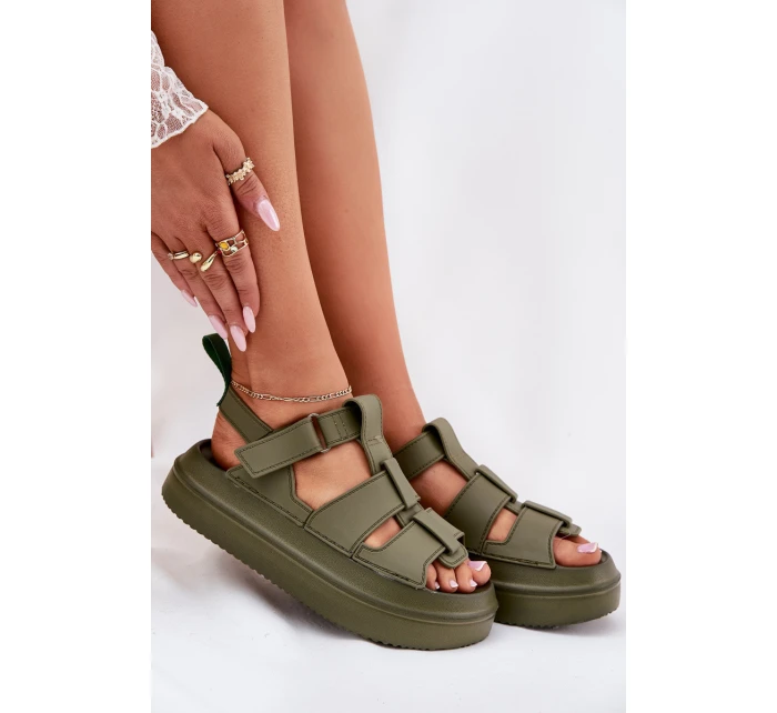 Dámské sandály na platformě zelené model 21696254 - Boto Dámské sandály na platformě zelené model 21696254 - Boto