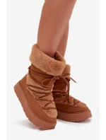 Dámské Sněhule S Kožíškem A Šněrováním Na Platformě Camel model 21705604 - Boto Dámské Sněhule S Kožíškem A Šněrováním Na Platformě Camel model 21705604 - Boto