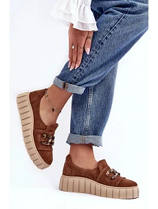 Dámské polobotky 3398 Hnědá s béžovou - Lewski Shoes