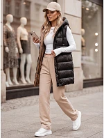 Dámská dlouhá prošívaná zimní vesta černá Dstreet model 21970825 - FashionStreet Dámská dlouhá prošívaná zimní vesta černá Dstreet model 21970825 - FashionStreet