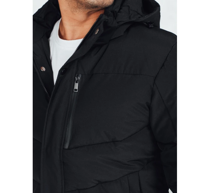 Pánská prošívaná zimní bunda s kapucí černá model 21991510 - Dstreet