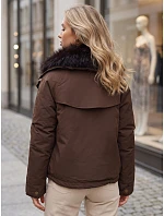 Dámská zimní bunda s odnímatelným límcem, hnědá, FashionStreet TY6071 Dámská zimní bunda s odnímatelným límcem, hnědá, FashionStreet TY6071