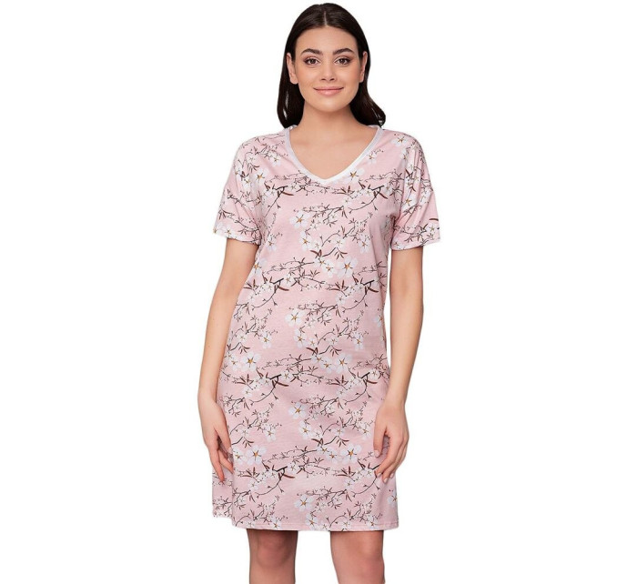 Noční košilka model 17333498 růžová s květy - Italian Fashion