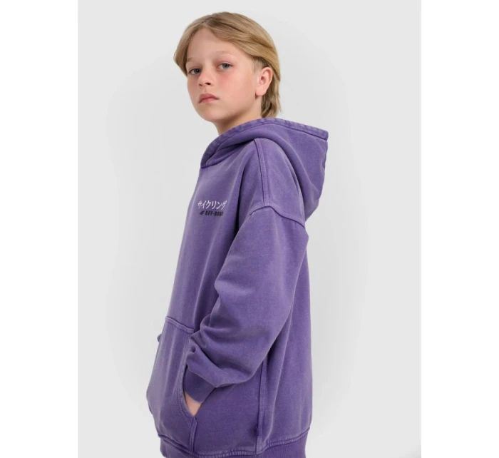 Chlapecká nepruhovaná mikina s kapucí 4F 4FJRAW25TSWSM2344-51S Chlapecká nepruhovaná mikina s kapucí 4F 4FJRAW25TSWSM2344-51S