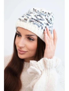 Dámská zimní vlněná čepice s ozdobnými krystalky K399 černá