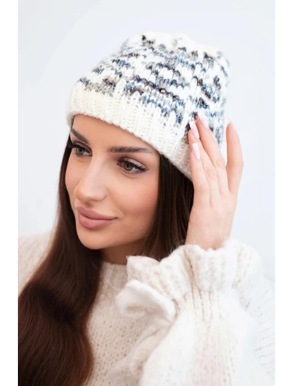 Dámská zimní vlněná čepice s ozdobnými krystalky K399 černá