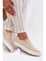 Dámské Tenisky Slip-On Big Star RR274721 Béžové Dámské Tenisky Slip-On Big Star RR274721 Béžové