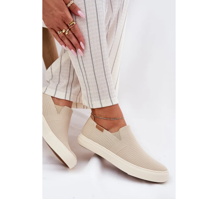 Dámské Tenisky Slip-On Big Star RR274721 Béžové Dámské Tenisky Slip-On Big Star RR274721 Béžové