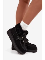 Dámské sněhule z přírodní semiš D.Franklin DFSH375006 Černé