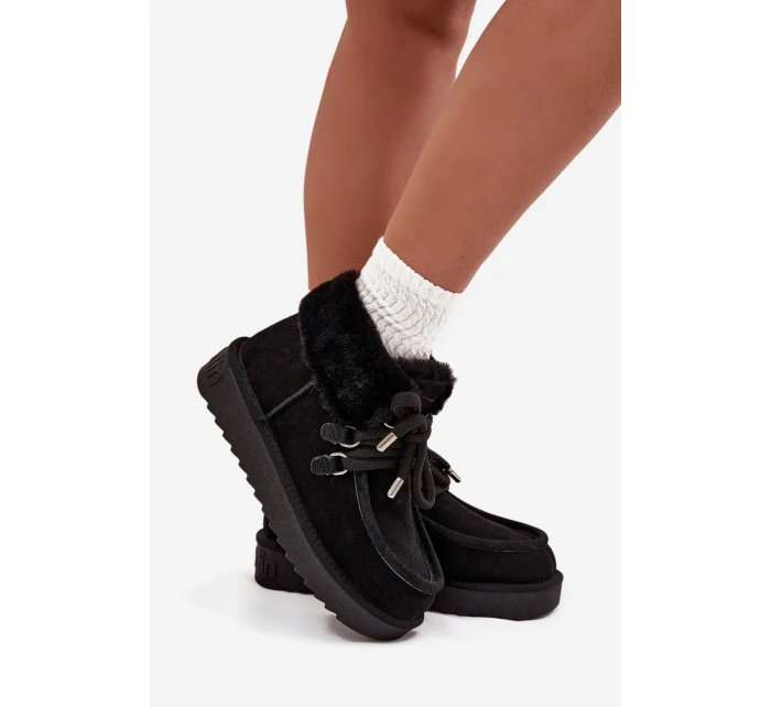 Dámské sněhule z přírodní semiš D.Franklin DFSH375006 Černé