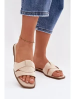Dámské ploché sandály s Eko semišové světle béžové model 21943332 - Boto