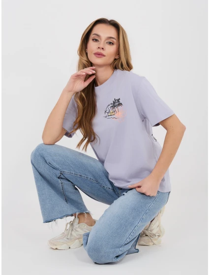 T shirt model 22027626 jasny fioletowy - FPrice