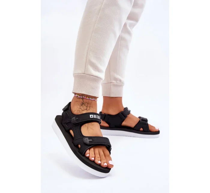 Dámské sportovní sandály na platformě Big Star LL274789 Černé Dámské sportovní sandály na platformě Big Star LL274789 Černé