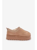 Dětské sněhule s výšivkou Prina – béžové Dětské sněhule s výšivkou Prina – béžové