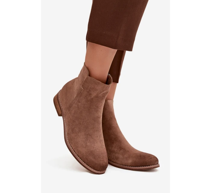 Dámské boty Vinceza – jasně hnědé, s nízkým podpatkem Dámské boty Vinceza – jasně hnědé, s nízkým podpatkem