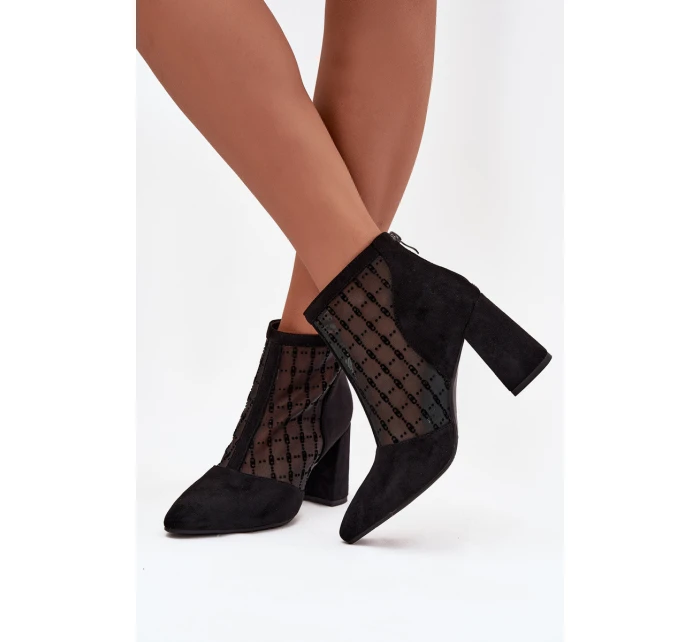 Dámské botky na sloupku D&A – černé Dámské botky na sloupku D&A – černé