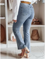 Dámské džínové zvonové kalhoty s páskem BELLONIZ modré FashionStreet UY2464