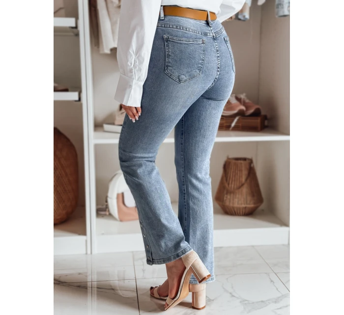 Dámské džínové zvonové kalhoty s páskem BELLONIZ modré FashionStreet UY2464