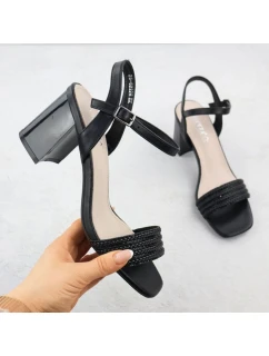 Dámské černé sandály na jehlovém podpatku Vinceza 62228