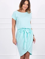 Šaty s obálkovým spodním dílem v mátové barvě
