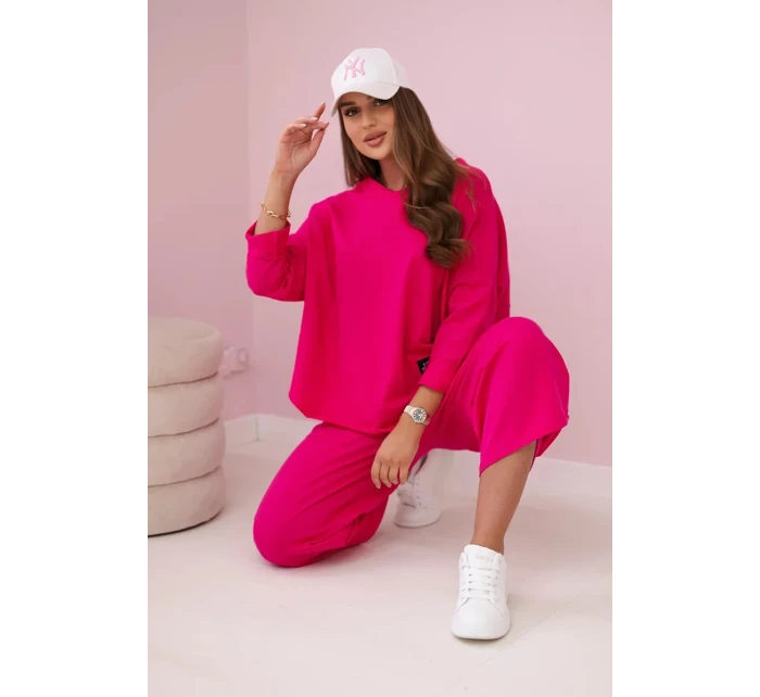 Bavlněná mikina kalhoty set fuchsie Bavlněná mikina kalhoty set fuchsie