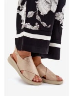 Dámské Sandály Z Eko Kůže Zlaté model 21691831 - Boto