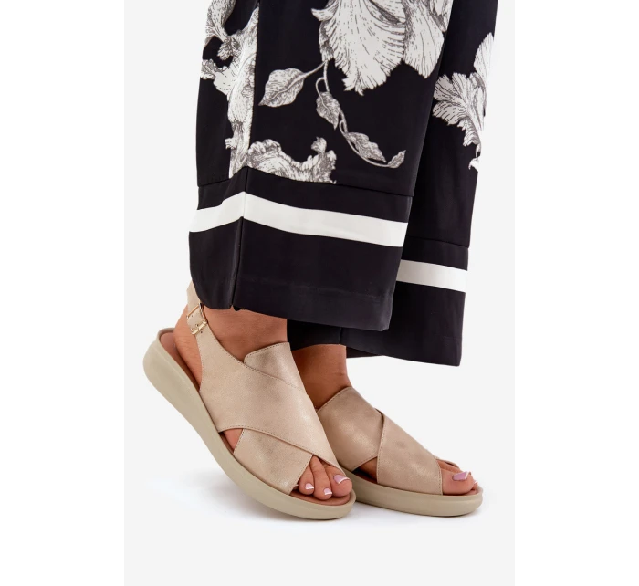 Dámské Sandály Z Eko Kůže Zlaté model 21691831 - Boto