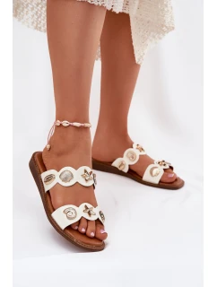 Dámské Pantofle Se Zlatými Bílé model 21699117 - Boto