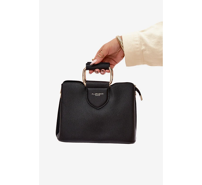 Malá Kufříková Kabelka Z Eko Kůže Černá Lorielle