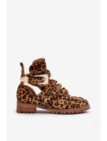 Dámské Kotníkové Boty Lu Boo Semišové s vykrojením Leopard Rock Girl Dámské Kotníkové Boty Lu Boo Semišové s vykrojením Leopard Rock Girl