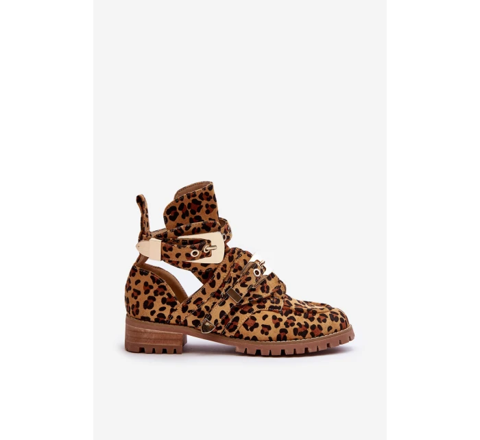 Dámské Kotníkové Boty Lu Boo Semišové s vykrojením Leopard Rock Girl Dámské Kotníkové Boty Lu Boo Semišové s vykrojením Leopard Rock Girl