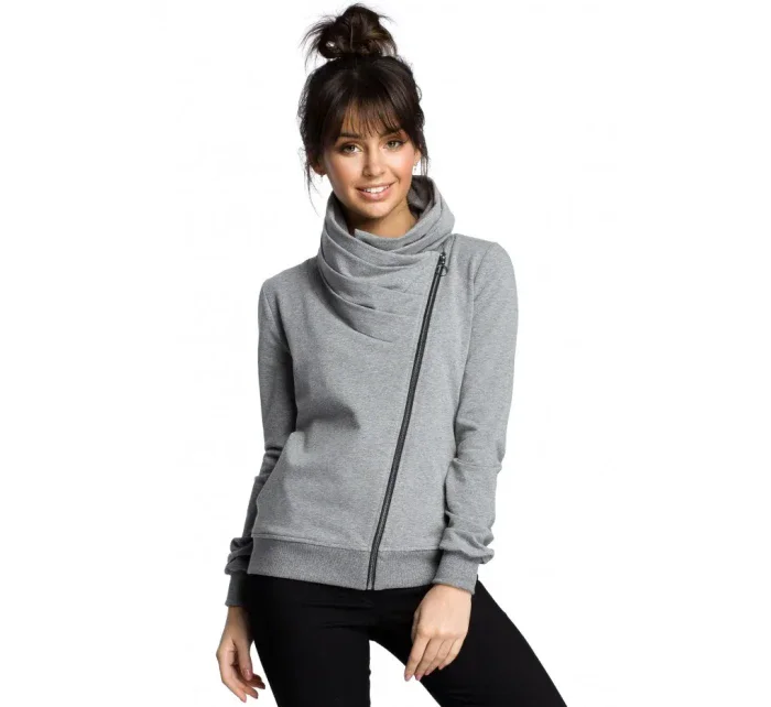 model 18001781 Mikina s kapucí na zip šedá - BeWear