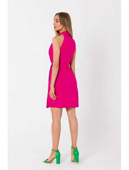 šaty s vázáním fuchsiové model 18383647 - Moe